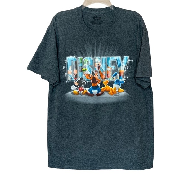 Disney Characters Graphic Gray T-Shirt Unisex Size Large - Picture 3 of 7